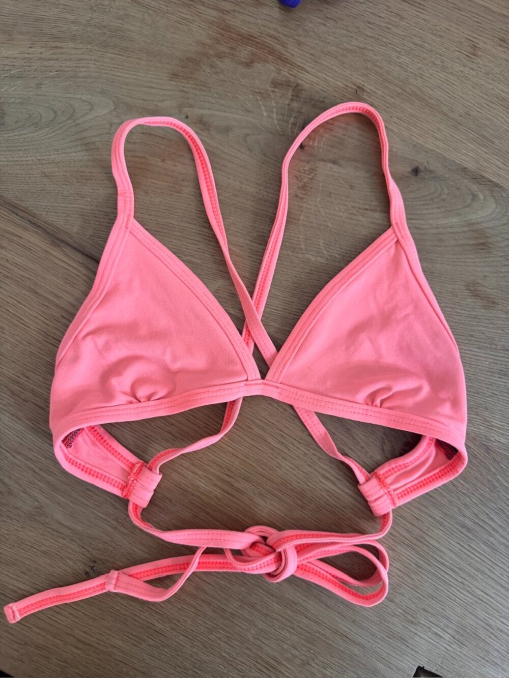 Jolyn Triangle Bikini Top — Coral | XS